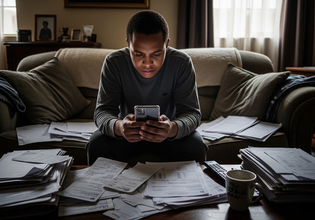 Person checking Road Accident Fund claim status while waiting for payment in South Africa